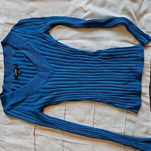 Express Teal XS Stretch Knit Sweater